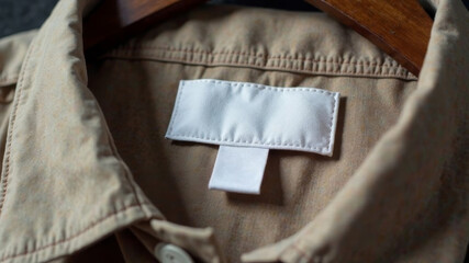 white label for text on shirt collar