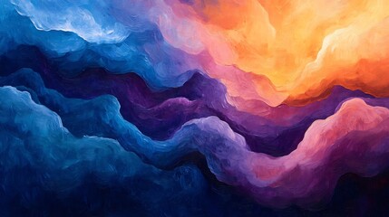 Obraz premium Abstract Colorful Landscape Vivid Hues Soft Light. AI Generated