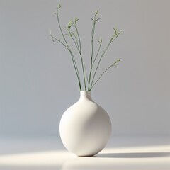 white vase with flowers