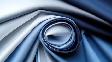 Elegant Blue Fabric Shades Swirled Design