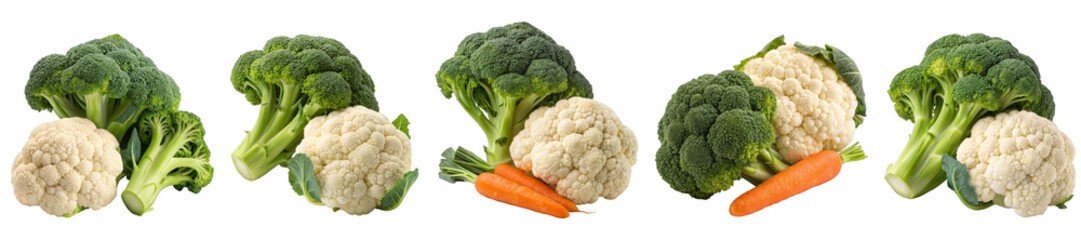 Fresh Broccoli and Cauliflower with Carrots