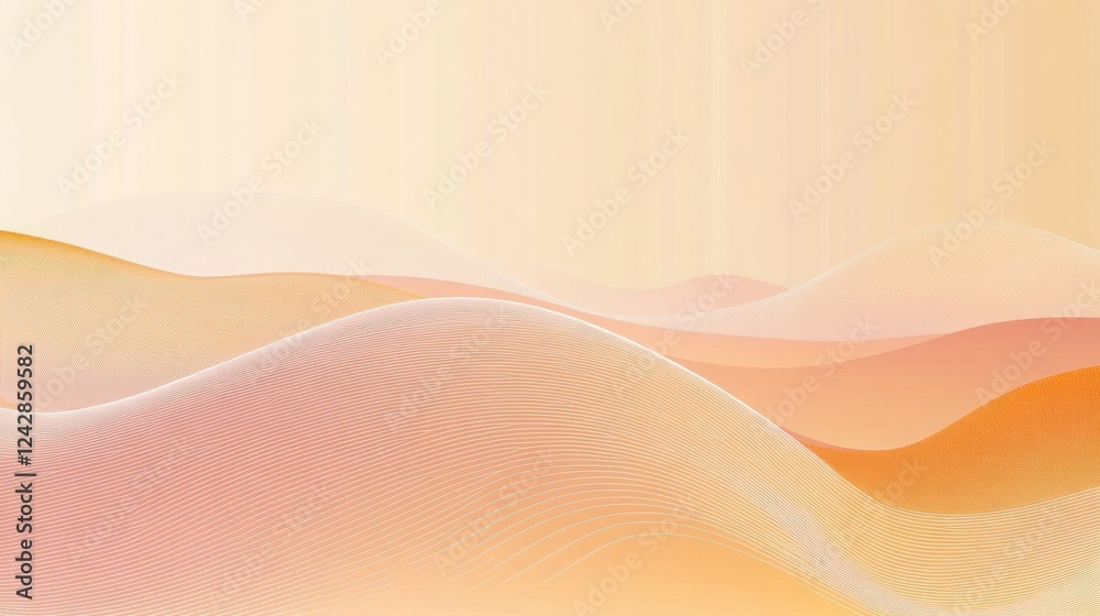 Poster abstract beige and orange wave pattern design