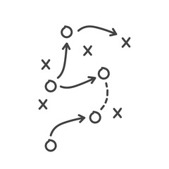 Soccer game sheme on white background