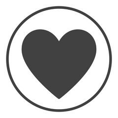 Heart inside circle vector icon - Romantic Love sign