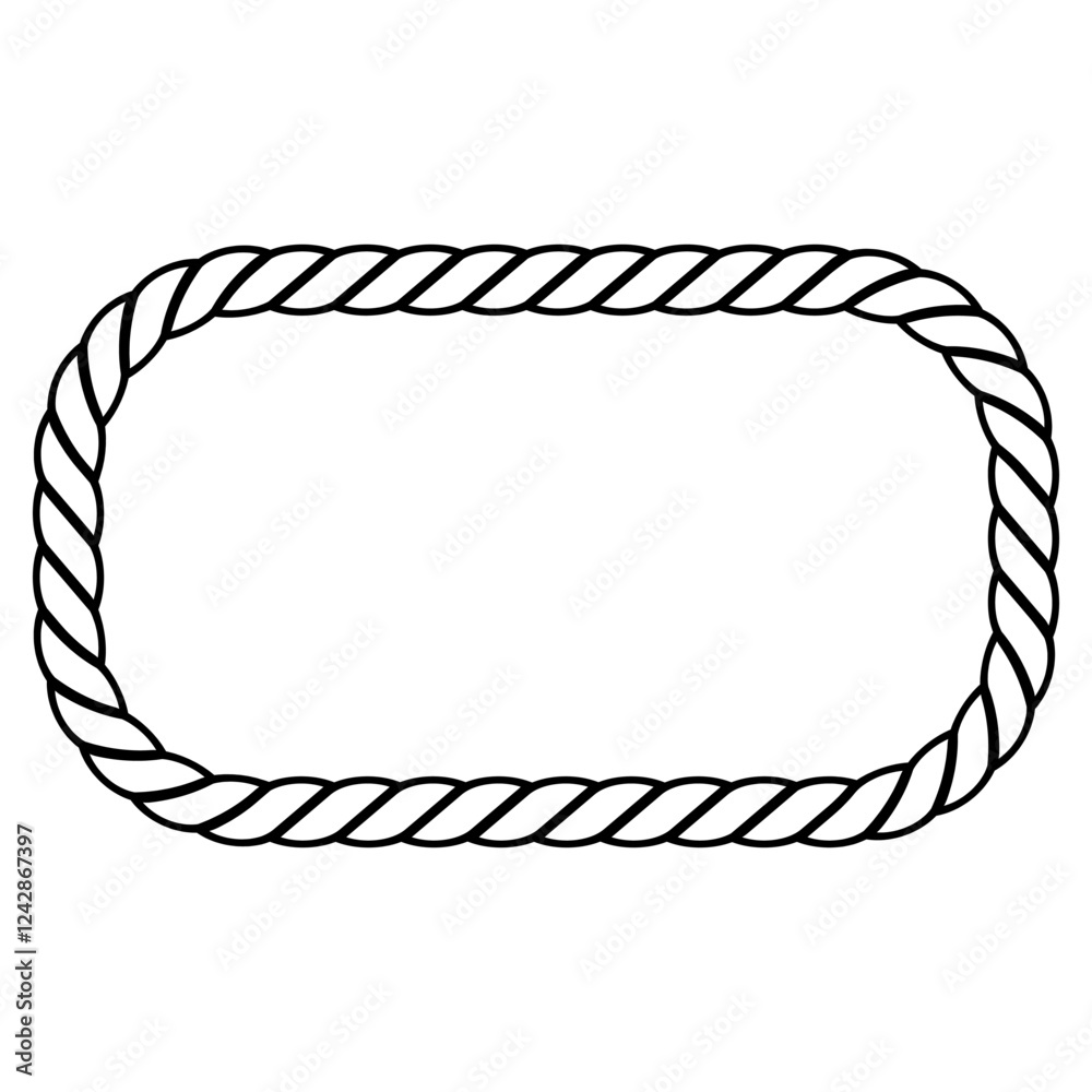 Poster Line drawing of a rectangular frame made from rope