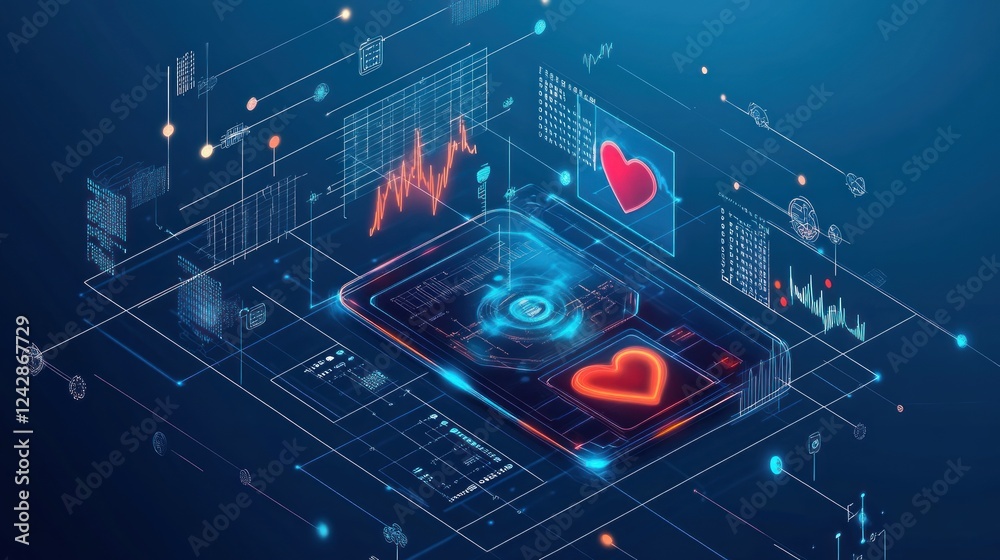 Poster digital heart health monitoring system on smartphone