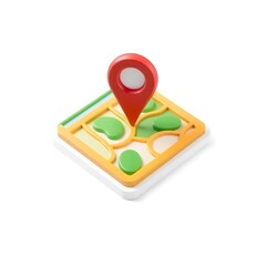 3d Map Pin Location Icon Design Illustration