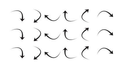set of curve arrows