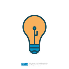 Light Bulb Icon Symbolizing Education, Innovation, Creativity And Ideas With Energy For Learning And Growth In A Bright Future