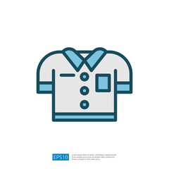 Stylish Casual Button-Up Shirt Icon for Education and Apparel Themes Representing Fashion and Modern Clothing Design