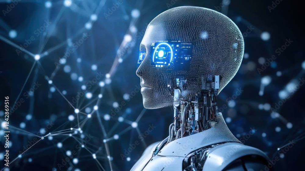 Poster advanced robotic head displays network connections