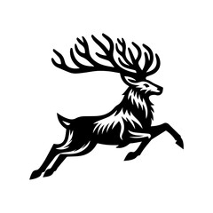 beautiful horned deer logo design