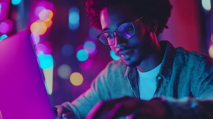 A marketing professional adjusting digital ad content and reviewing feedback on a laptop, preparing for a campaign launch