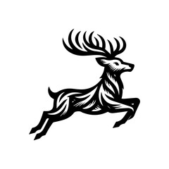 beautiful horned deer logo design