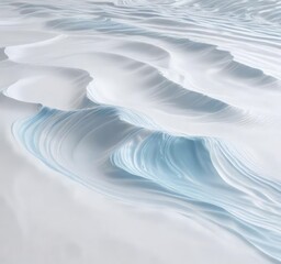 Obraz premium Wavy blue ripples on a serene white background, white, simplicity, ripples
