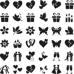 Valentine's icon silhouette illustration vector .