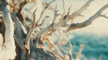 Weathered Driftwood Branches Entwined In Nature