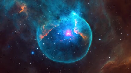 Obraz premium Celestial Nebula Cosmic Dust Starry Expanse