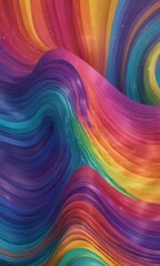 Vibrant rainbow wave design with seamless pattern, modern, vibrant