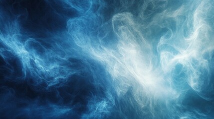 Obraz premium Abstract Blue and White Smoke Background with Swirling Clouds