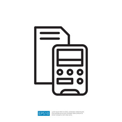 Calculator and Paper for Academic Studies and Learning Resources in Education Context with Simple Modern Icon Design