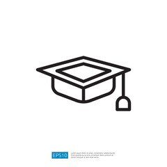 Stylized Graduation Cap Symbol Representing Educational Achievement and Success in Academic Journeys in The Field of Education