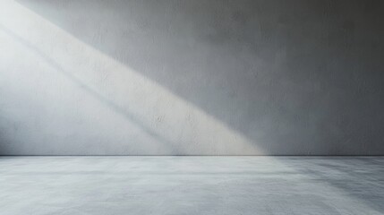 Empty Concrete Room with Light and Shadow