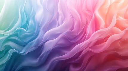 Obraz premium Soft pastel fabric flows gently creating a vibrant rainbow gradient. AI Generated