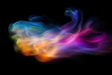 Fototapeta premium abstract liquid art photography featuring swirling iridescent colors suspended in darkness, resembling cosmic nebulae