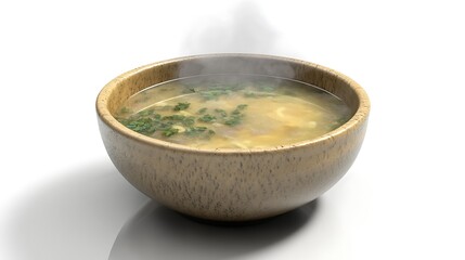 Ultra-Realistic 3D Rendering of a Steaming Bowl of Soup with Rising Aroma