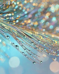 Close-Up Photography of Beautiful Water Droplets on a Blue Surface Showcasing Nature's Delicate Features