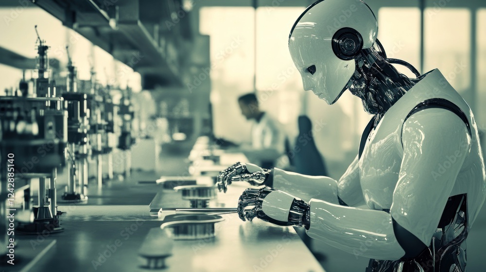 Poster Advanced Robot Working in a Futuristic Laboratory Setting