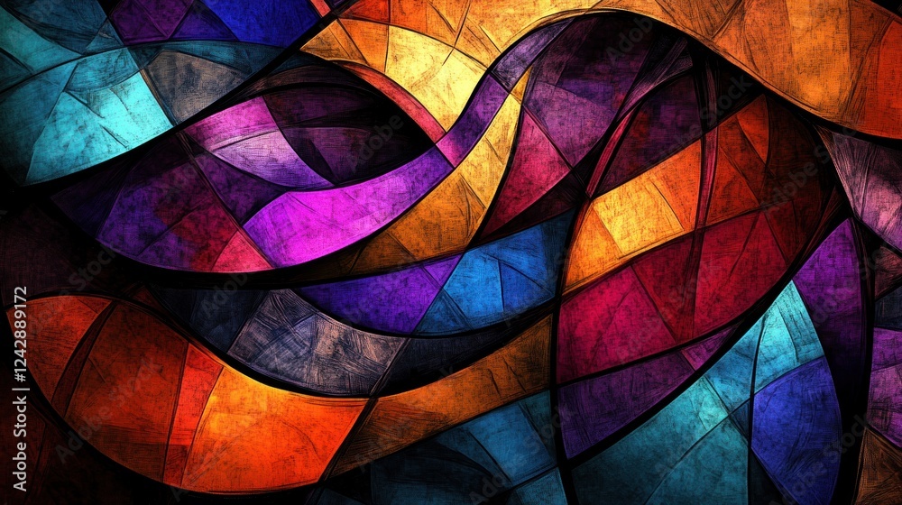 Poster abstract colorful geometric pattern artwork design