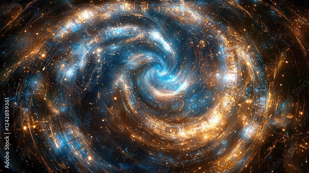 Wall mural cosmic swirl: a mesmerizing journey through the depths of space, showcasing a vibrant nebula with sw