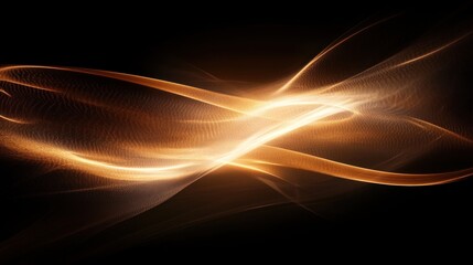 Abstract Golden Waves Of Light Energy Flowing