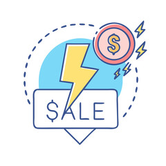 flash sale icon, flash sale vector illustration-simple illustration of flash sale, perfect for flash sale logos and icons