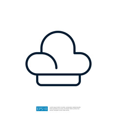 Simple Outline Icon Of A Chef Hat Representing The Culinary Profession In Cooking Related Context