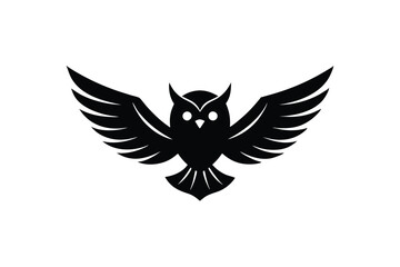 Owl Mid-Flight Vector Illustration