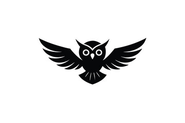 Owl Mid-Flight Vector Illustration