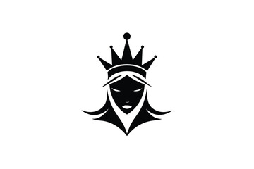 Crowned Face Silhouette Logo Design for Branding and Identity