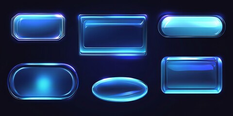 Colorful neon banners and backgrounds with glowing edges for digital design projects and advertisements