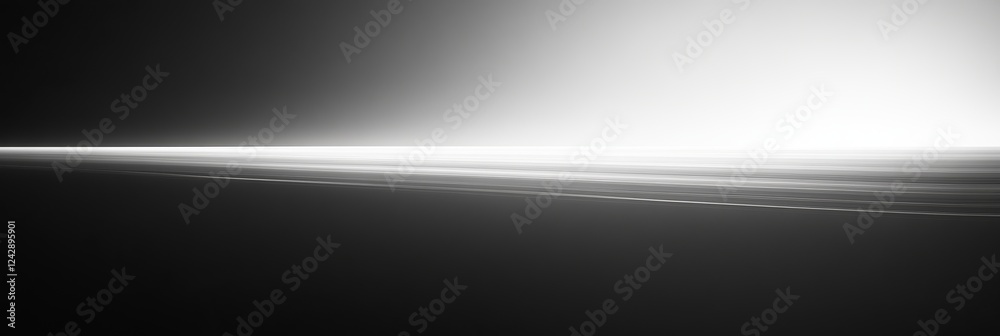Poster abstract black and white banner with smooth gradient and light streaks creating a calming background