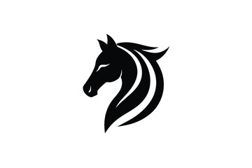 Elegant Horse Profile Logo Design for Branding and Print