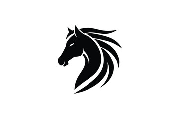 Elegant Horse Profile Logo Design for Branding and Print