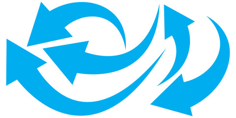 Set of curved arrows isolated on white background. Curved arrows, hand drawn curved arrows. Set long blue curve arrow icon vector . blue curve arrow icon set. long arrow icon set. curve arrow vector. 