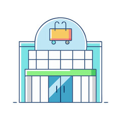 shopping mall icon, shopping mall vector illustration-simple illustration of shopping mall, perfect for shopping mall logos and icons