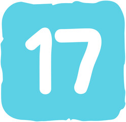 Square Shape Calendar Number 17 