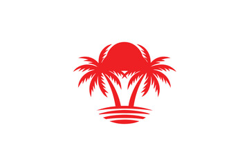  Palm Trees and Red Sun Logo