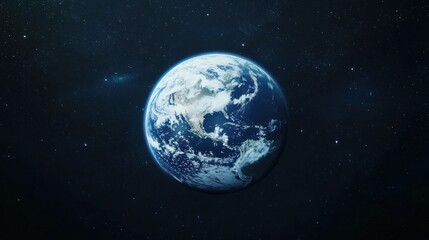 Fototapeta premium Pixelated Earth in Dark Space