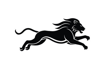 Obraz premium Leaping Lion Logo Vector Design